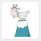 Longhorn Mountain Goat Vierkante Sticker (Voorkant)