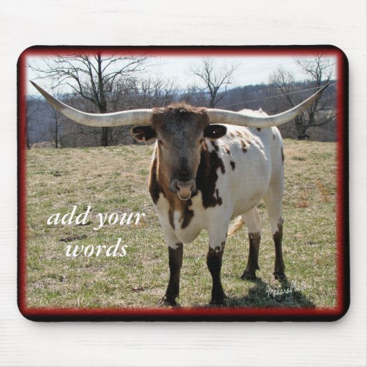 Longhorn Mousepad-pas Muismat (Voorkant)