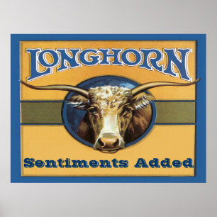 Longhorn Poster, geef tekst uit, Poster