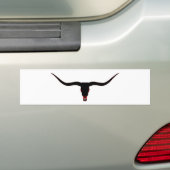 Longhorn Skull Black en Red Bumpersticker (Op auto)