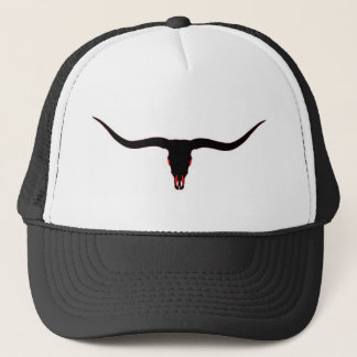 Longhorn Skull Black en Red Trucker Pet