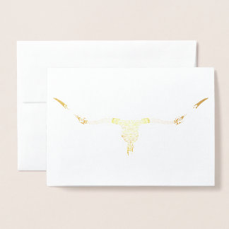 Longhorn Skull Gold Foil Blank Wenskaart Folie Kaarten
