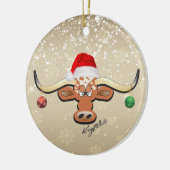 Longhorn Steer kerstversiering Keramisch Ornament (Links)