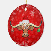 Longhorn Steer kerstversiering Keramisch Ornament (Links)