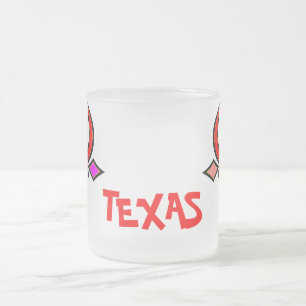 Longhorn Texas Stylisé Frosted Glass Mug