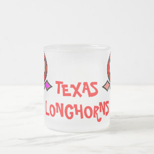 Longhorn Texas Stylisé Frosted Glass Mug