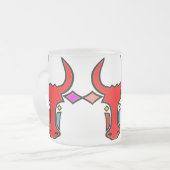 Longhorn Texas Stylisé Frosted Glass Mug (Devant gauche)
