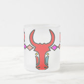 Longhorn Texas Stylisé Frosted Glass Mug (Centre)