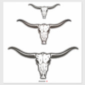 Longhorn triple stack schedel stickers (Vel)