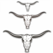 Longhorn triple stack schedel stickers (Voorkant)