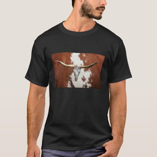 Longhorn vee schedel hoorns zuidwestelijke stijl t-shirt (Voorkant)