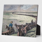 Longhorn, vee, van Texas naar Abilene, Kansa Fotoplaat (Zijkant)