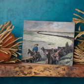 Longhorn, vee, van Texas naar Abilene, Kansa Fotoplaat (Zijkant)