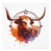 Longhorn Wall Art Photo agrandissement (Devant)