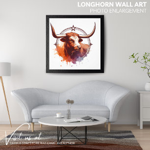 Longhorn Wall Art Photo agrandissement
