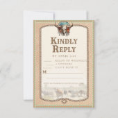Longhorn Western Ranch Wedding Reply Card (Voorkant)