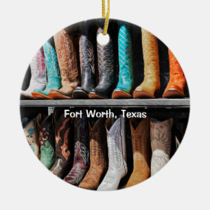 Longhorns et Bottes, Ornement en Céramique du Texa