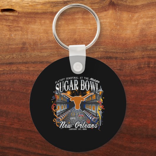 Longhorns Sugar Bowl 2024 GVB Semi Football Nola Sleutelhanger (Voorkant)