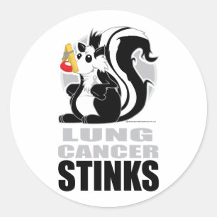 Longkanker stinkt ronde sticker