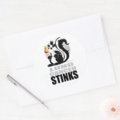 Longkanker stinkt ronde sticker (Envelop)