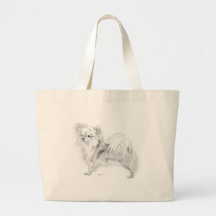 Longmantel chihuahua - staande grote tote bag