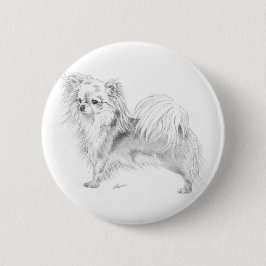 Longmantel chihuahua - staande ronde button 5,7 cm