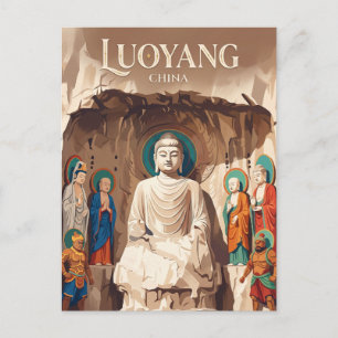 Longmen Grottoes Fengxian Grot Binnen China Briefkaart