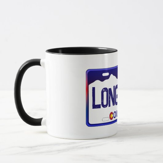 Longmont Colorado blauw licentie bord mok (Links)