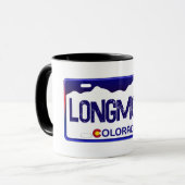 Longmont Colorado blauw licentie bord mok (Voorkant links)