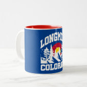 Longmont, Colorado Tweekleurige Koffiemok (Voorkant links)