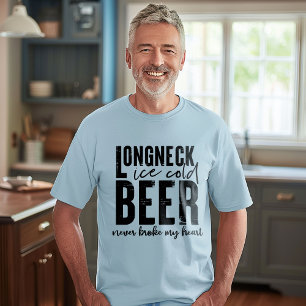 Longnek ijskoude bier heeft mijn hart nooit gebrok t-shirt