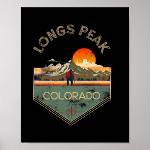 Longs Peak Retro Vintage Wandelkleding Longs Peak Poster