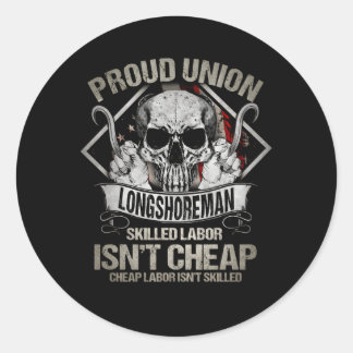 Longshore aan de achterkant van ronde sticker