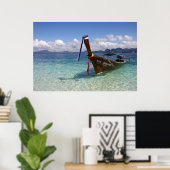 Longtail Boat in Thailand Poster (Thuiskantoor)