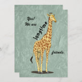 Longtime friends - with Giraffe image Feestdagenkaart (Voorkant / Achterkant)