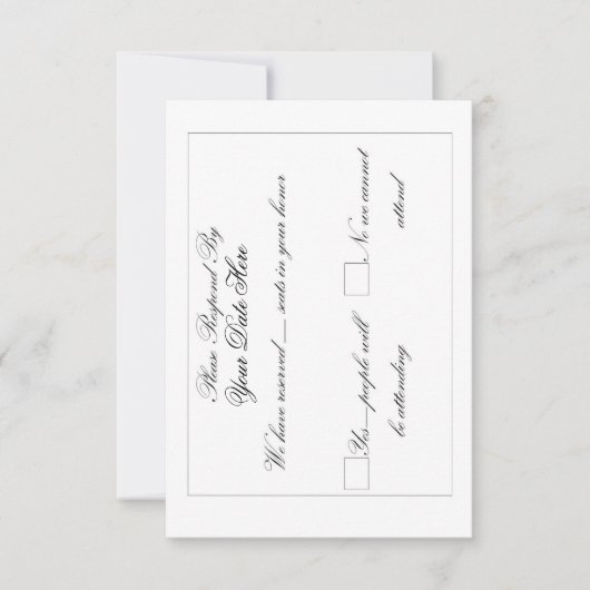 Longue carte de réponse élégante (Devant)