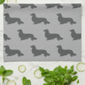Longue Cheveux Dachshund Cuisine Plat Serviette Gr (Plié)