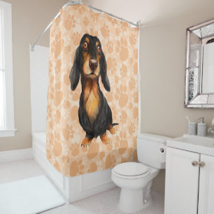 Longue Cheveux Dachshund Douche Rideau