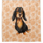 Longue Cheveux Dachshund Douche Rideau (Devant)