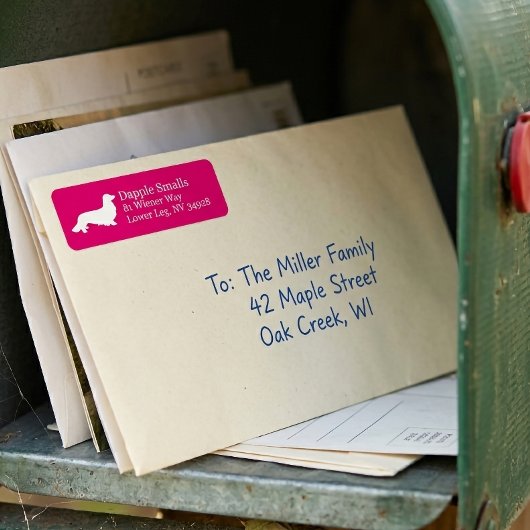 Longue Cheveux Dachshund | Étiquette d'adresse de 