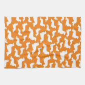 Longue Cheveux Dachshund Orange Serviette de cuisi (Horizontal)