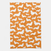 Longue Cheveux Dachshund Orange Serviette de cuisi (Vertical)