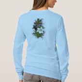 Longue croix de fleur du T-shirt w/Blue de douille (Dos)