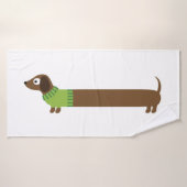 Longue illustration mignonne de teckel (Serviette de bain)