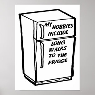 Longues marches vers le frigo Affiche drôle