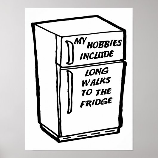 Longues marches vers le frigo Affiche drôle (Devant)