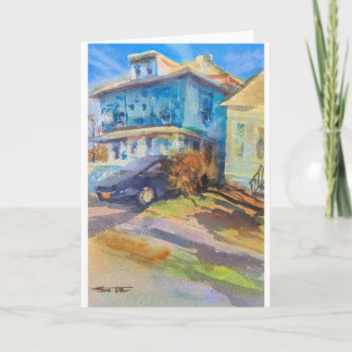 Longues ombres sur la carte d'aquarelle de Park St