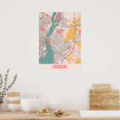 Longueuil - Canada Chalk City Map Poster (Keuken)