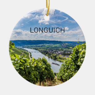 Longuich Moselle Vineyard Panorama Duitsland Keramisch Ornament