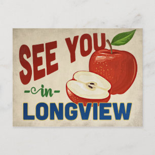 Longview Texas Apple - Vintage Travel Briefkaart